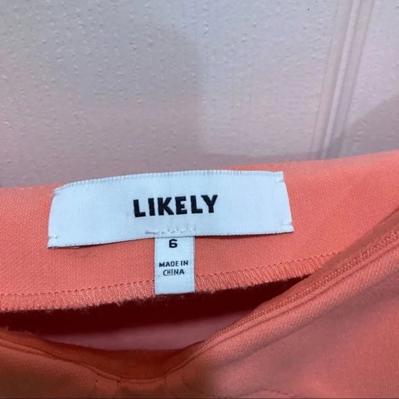 LIKELY Lillie Mini Dress Salmon Pink A-Line Ruffle Hem Size 6 Revolve - Picture 4 of 10